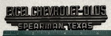 Vintage Excel Chevrolet-olds Spearman Texas Car Dealership Emblembadge-plastic
