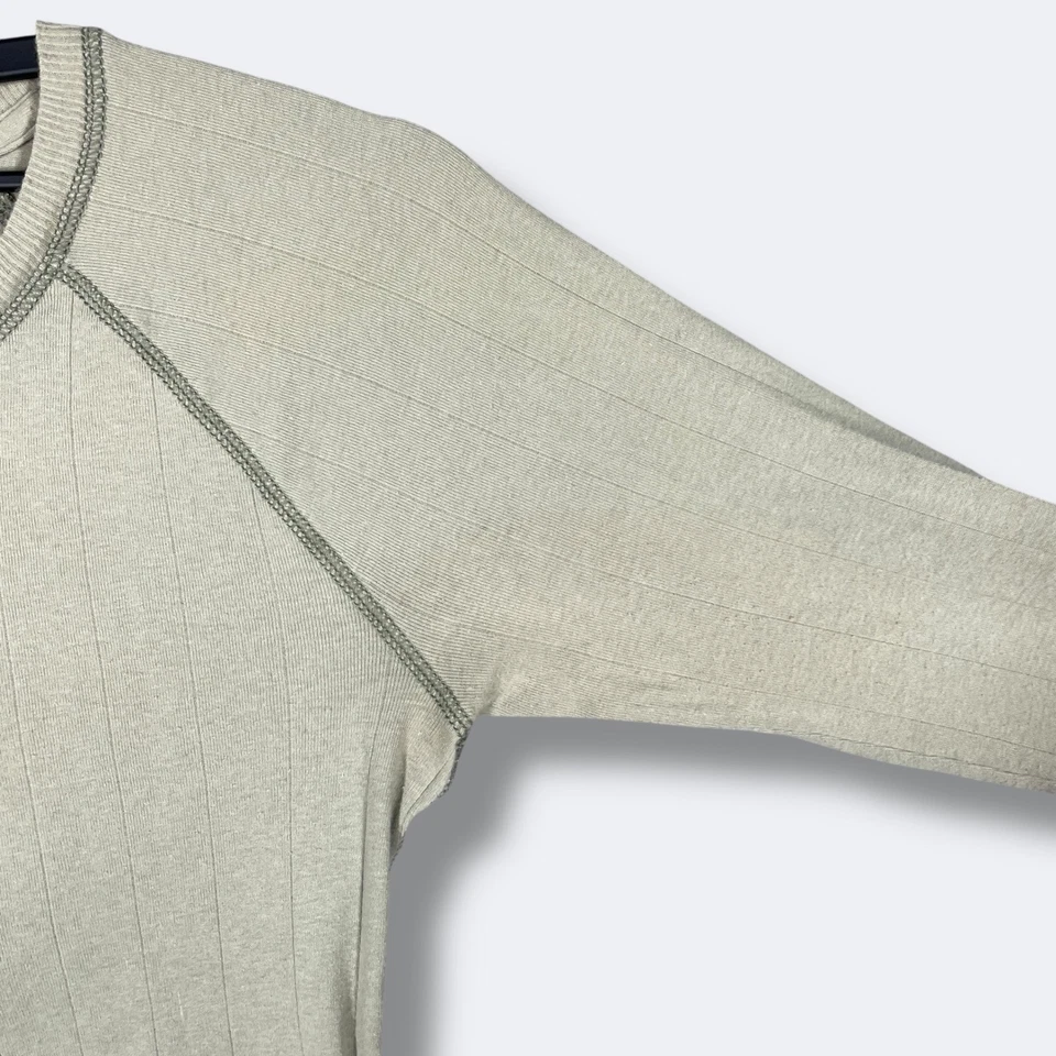 Top Henley acanalado vintage Y2K Abercrombie Fitch para mujer S beige suave niña preppy Foto 3 de 4