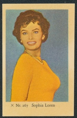 1958 SOPHIA LOREN TV & MUSIC STARS DUTCH GUM CARD X Nr. 267 EX+