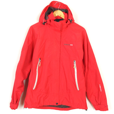 DIDRIKSONS Women Windbreaker Jacket Size EU40 L Hooded Red Mesh Lined Polyamide