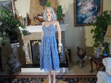 Self-Portrait Light Blue  Azalea  Guipure Lace Fit  Flare Dress Size 8