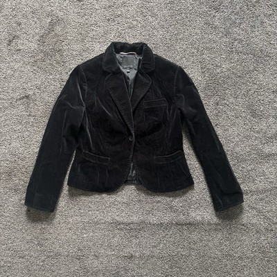 Vintage The Limited Black Velvet Blazer Jacket Womens Size 8 Goth Dark Academia
