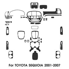 46pcs For Toyota Sequoia 2001-2007 Full Interior Kit Frame Cover Trim Sticker