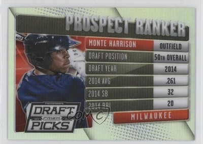 2014 Prizm Perennial Draft Picks Prospect Ranker Silver /100 Monte Harrison 0a1