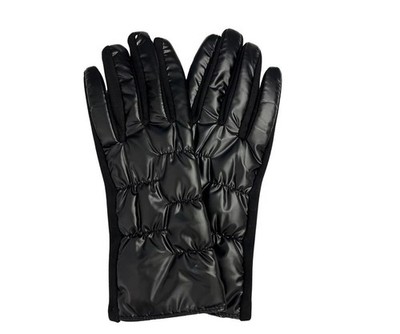 Marcus Adler puffer quilted touchscreen women's gloves- Black One Size