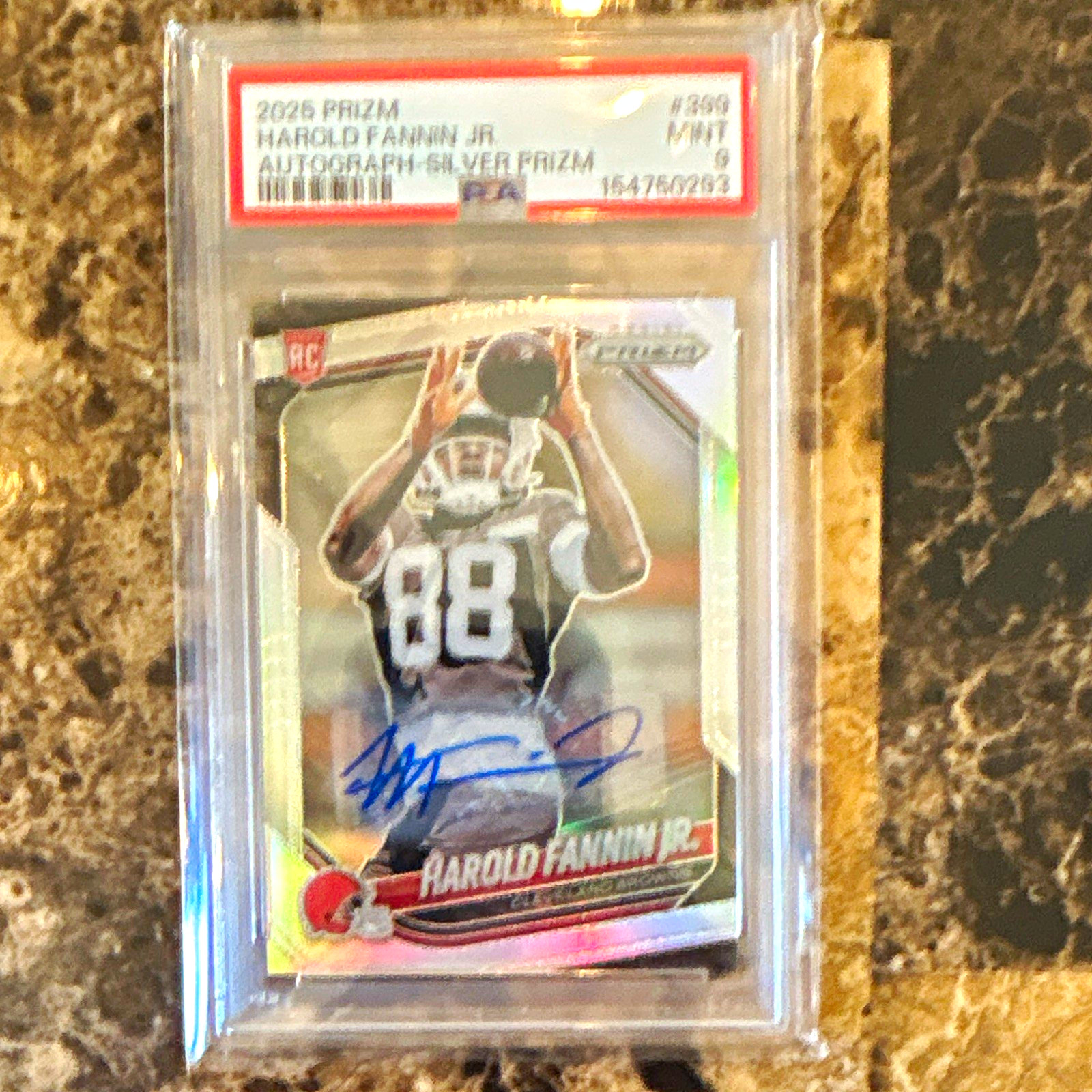2025 Panini Prizm Harold Fannin Jr #399 Silver Prizm Rookie Auto PSA Auth view 1