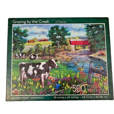 Grazing By the Creek - 500 Piece Jigsaw Puzzle 92249