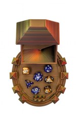 3D Printed Dice Tower  Tray Set   Fantasy Castle Design   Red, Gold  Green