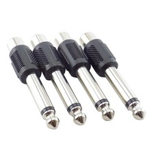 4pcs Set 6.5mm 1/4 inch Stereo Male Plug to RCA Female Jack Adapters