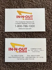 In N Out Burger Business Card Set - Company Store - In-N-Out - Double Double