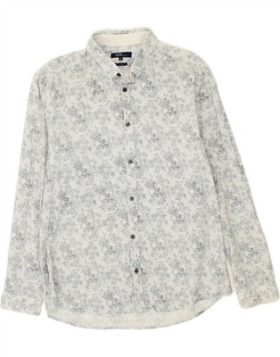 JULES Herren Slim Hemd XL grau geblümt BQ02