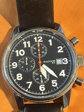 Madison Fliegeruhr Chrono Datum Quarzuhr Gebraucht Top Zustand