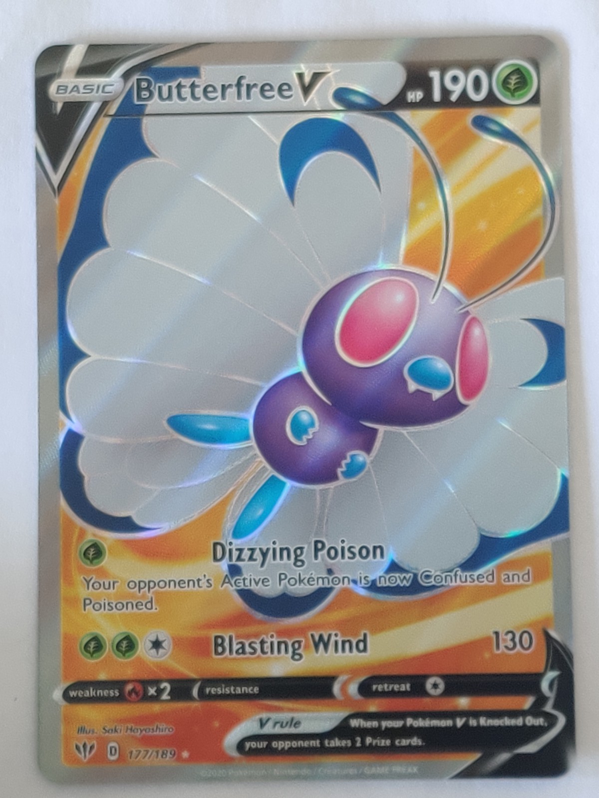 Butterfree V (Full Art) Ultra Rare SWSH03: Darkness Ablaze 177/189 NM