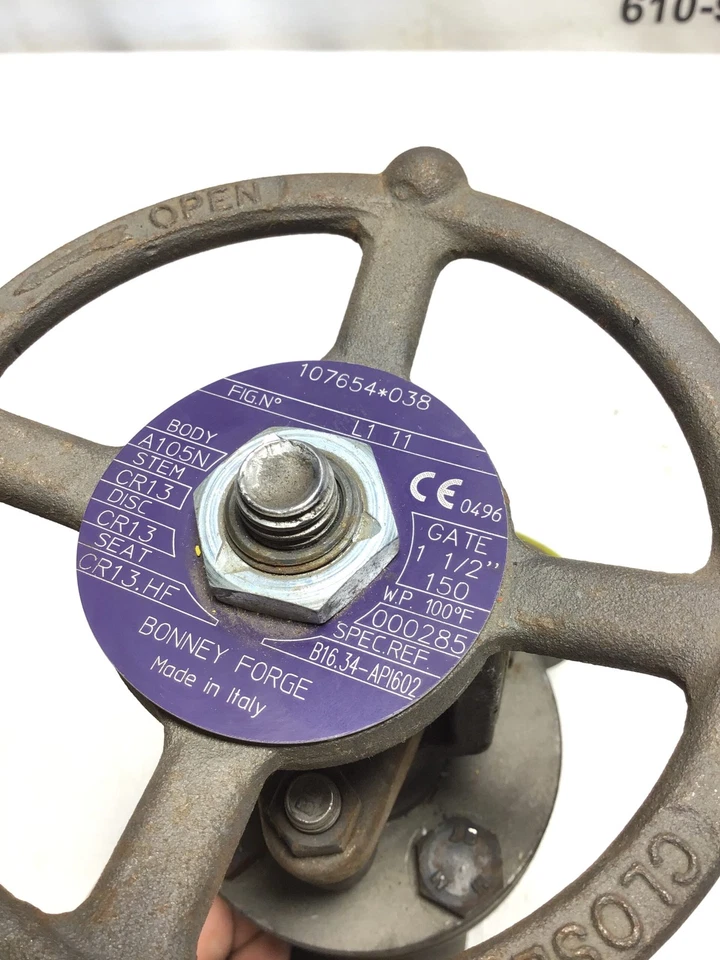 Bronney Forge L1-11 Flanged End Forged Steel Gate Valve 1-1/2" A105N Body - Image 2 of 4