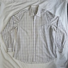 Alexander McQueen Button-Down Dress Shirt Red White & Blue Plaid-Men's Size 17