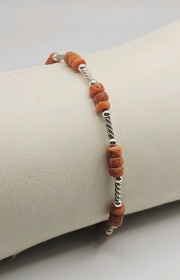 Carolyn Pollack American West Sterling Silver Southwest Coral Beaded Anklet 10''