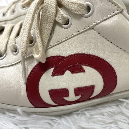 Auténticas Tenis GUCCI Para Hombre GG Corte Bajo Blanco Azul UK8.5 EU 42.5 US9 Cuero Logo - Imagen 3 de 24