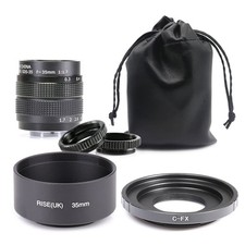 Fujian 35mm f/1.7 CCTV Cine lens for Fuji Fujifilm X-Pro1camera +adapter&hood&po