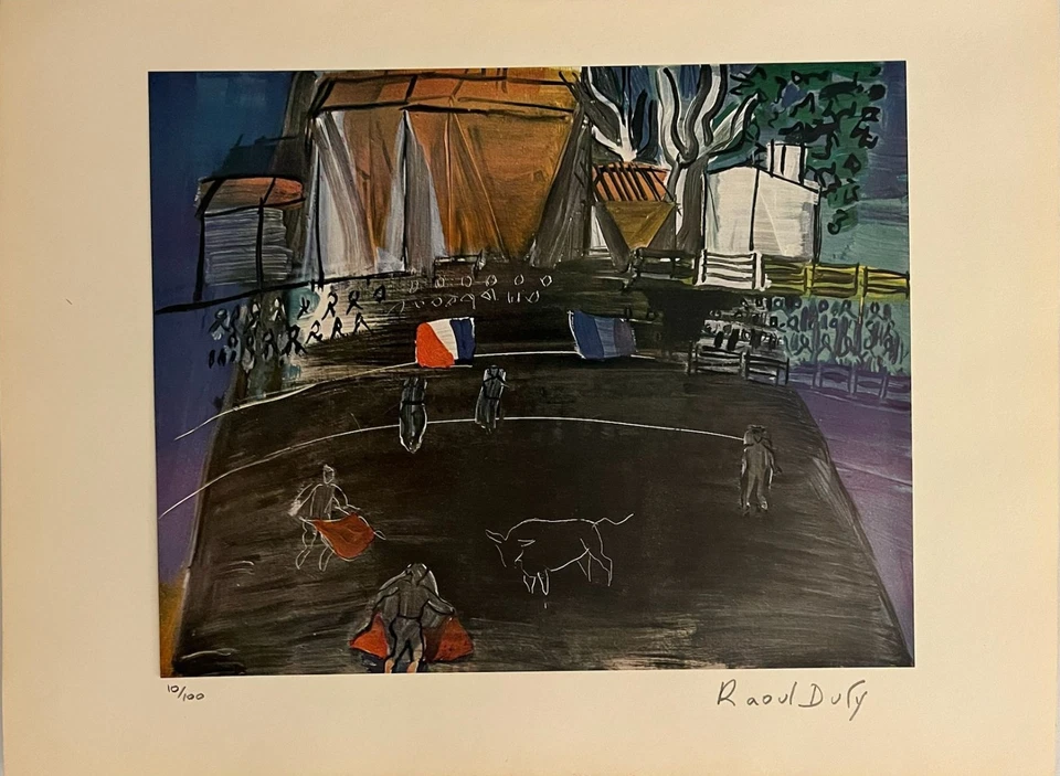 Impresión original firmada a mano por Raoul Dufy con certificado de autenticidad y +3.500 USD de valoración incluida Foto 2 de 4