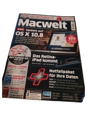 Macwelt 04/12 OS X 10.8 Mountain Lion Update Retina iPad Rettungs-CD