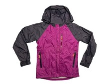 REI Pink/Purple Nylon RAIN JACKET Outdoor Kid Hike Trail Coat YOUTH M 10-12 Girl