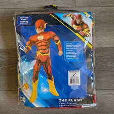 Justice League Rubie's DC Costume Deluxe Muscle Chest The Flash Child M 5-7