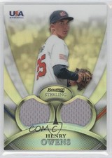 2010 Bowman Sterling USA Baseball Relics Dual Refractor 4/199 Henry Owens 1p5