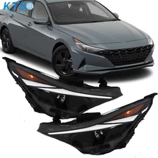 Headlights Fit For Hyundai Elantra 2021-2022 Clear Halogen W/LED DRL Left+Right