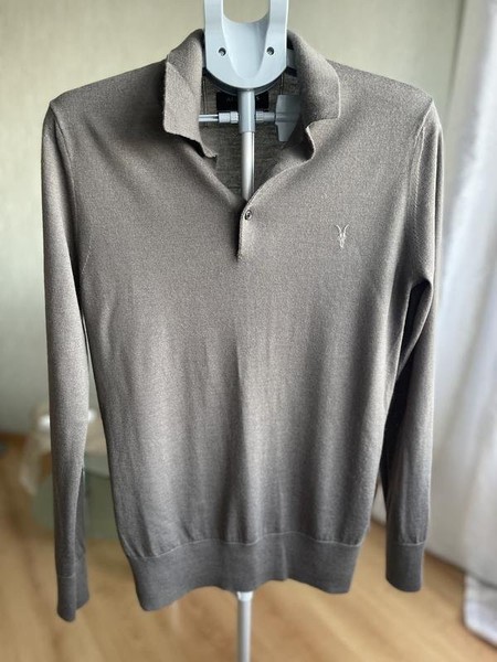 Men AllSaints Sweater Khaki Wool M