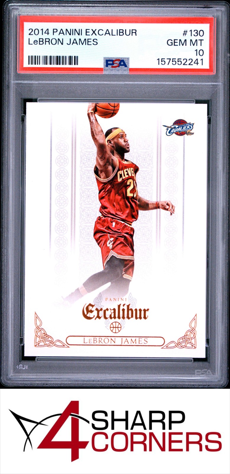 2014 PANINI EXCALIBUR #130 LeBRON JAMES HEAT PSA 10