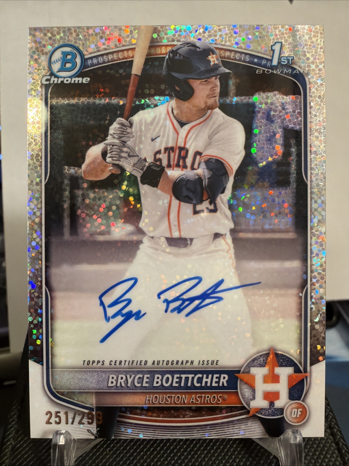 2025 Bowman Chrome Bryce Boettcher Auto Speckle Refractor 1st Prospect # /299