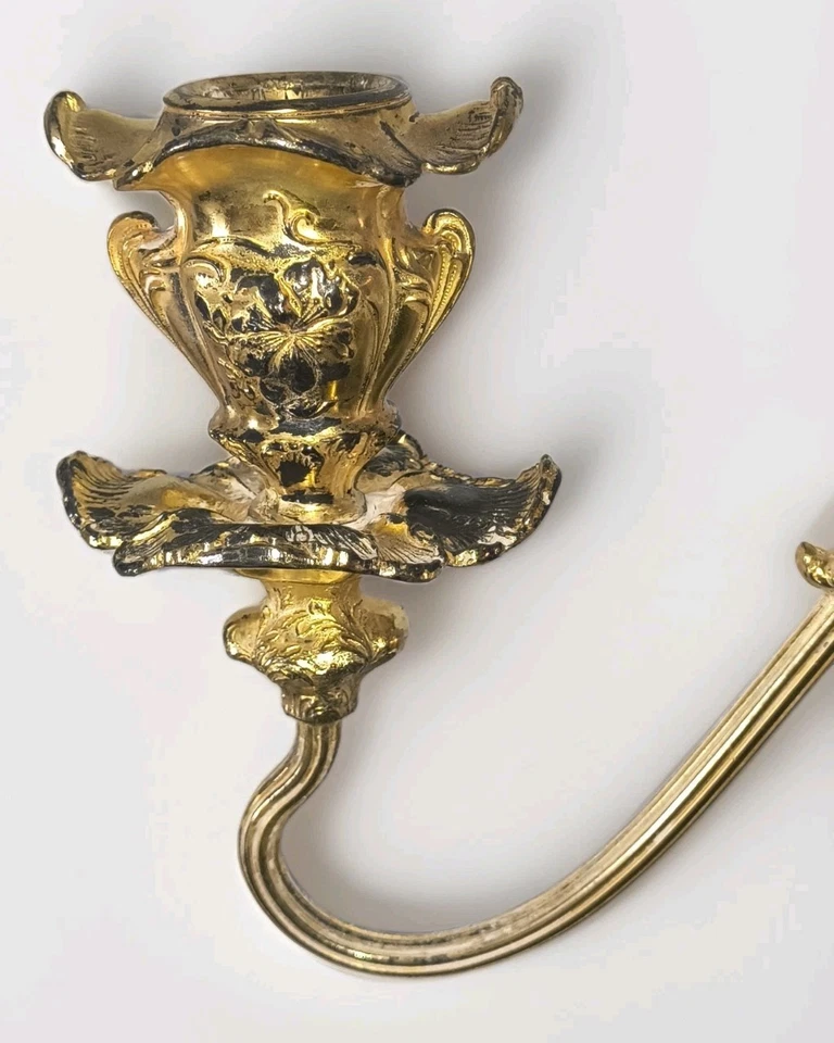 Candelabro Pairpoint Cuádruple Lavado en Oro 3 Luces Nuevo Bedford, Mass. G157 Foto 3 de 4