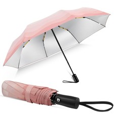 Cute Girls Folding Umbrella - Auto Open Close Pink Strong UV Protection Paras...
