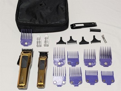 Andis Gold Cordless Envy Li Clipper & GTX-EXO Trimmer Set + Magnetic Guards