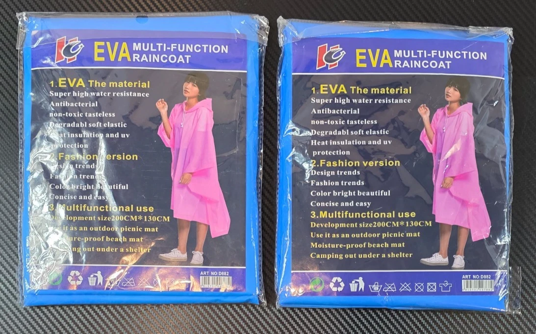 Set of 2 EVA Multifunctional Raincoat 78 x 51" Blue #D882
Opens in a new window or tab