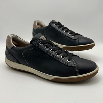 ECCO Chase II Tie Sneakers Womens 41 Black Leather Lace Up Comfort Low Top Gorp