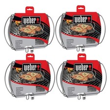 4-Pack Stainless Steel Fish Grill Baskets BBQ Nonstick Fits All Grills 8.3x6.9