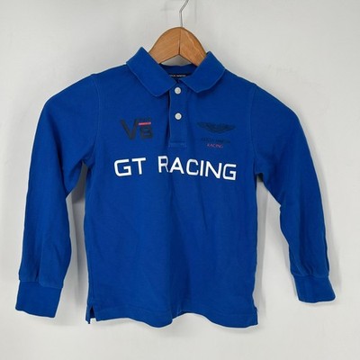 Hackett Aston Martin Racing Shirt Boys 5/6 Blue Long Sleeve