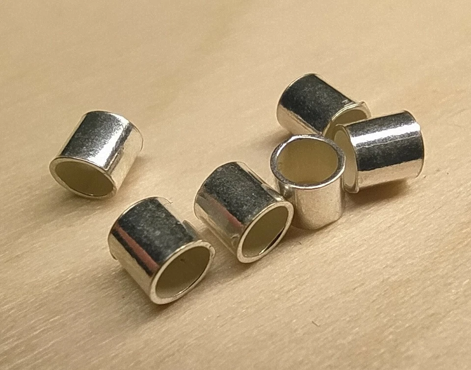 Quetschperlen aus 925er Silber. Abstandshalter VerbinderSpacer. 3x3mm. 10 Stück - Bild 2 von 2