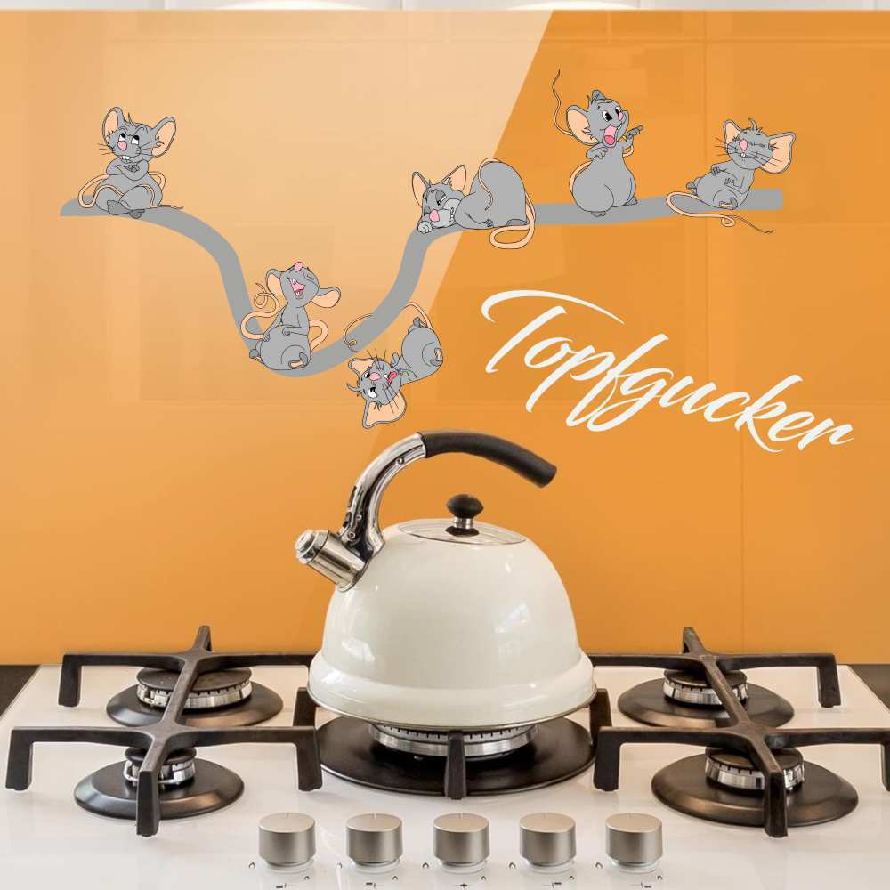 Pegatina Pared Cocina Topfgucker Ahuyentador Ratones Ratón Idea de Regalo Set