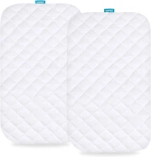 Waterproof Bassinet Mattress Pad Cover for AMKE Baby Bassinets, White 