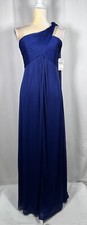 Alex Evenings Dress Maxi 6 Gown Empire Formal Evening One Shoulder Navy New