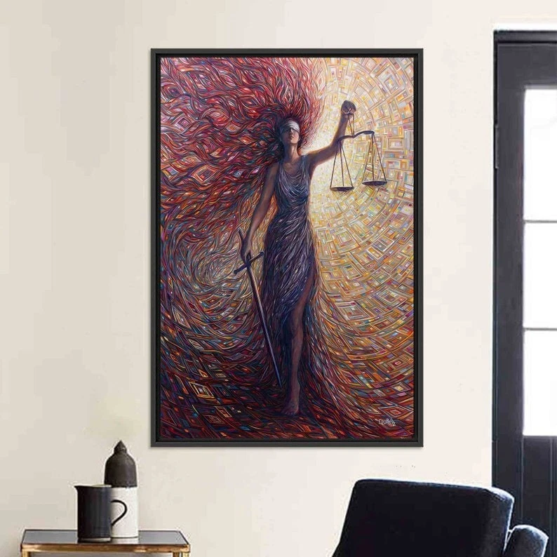 Goddess Of Justice, Goddess Wall Art, Gift for Lawyer, Modern Wall Art, Scales - Image 2 of 4