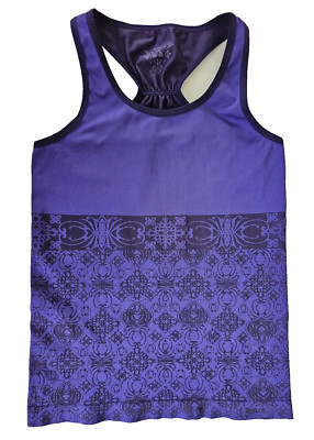 Reebok Crossfit Womens Seamless Active Racerback Tank Top Purple Print Medium