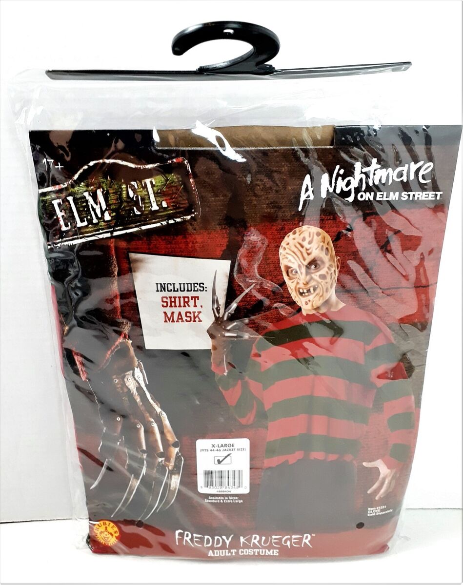  Rubie's Men's Nightmare On Elm St Freddy Krueger Costume Shirt  With Mask : Clothing, Shoes & Jewelry