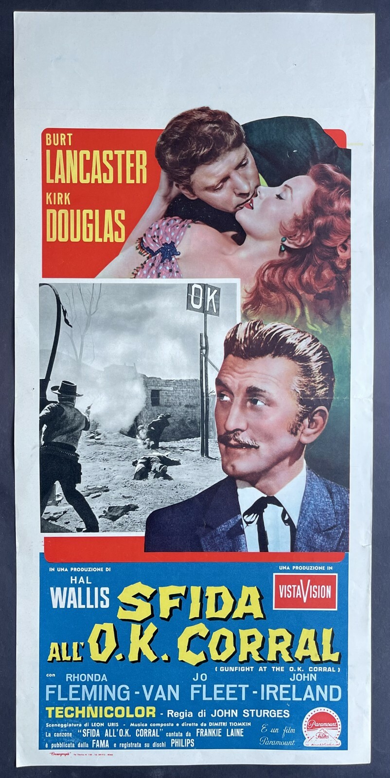 Locandina originale film Sfida all'O.K. Corral (1957) - Regia di John Sturges