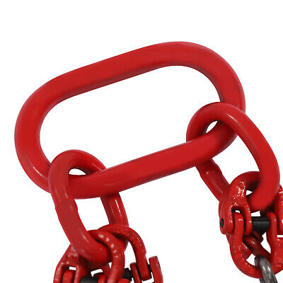 Red Chain Sling Lifting Ring W/Self-locking Hooks 5/16inch 13ft 4 Chain  Roots