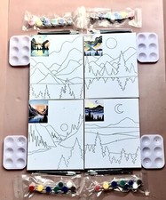 Pre Dawn Canvas Paint Kit For Adults And Kids Lot Of 4 Of the Mountains 8  x10  