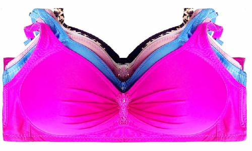 6 Pack Wireless Unlined Lounge Non Padded Full Coverage Bras Sports Wide Back - 第 7/18 張圖片