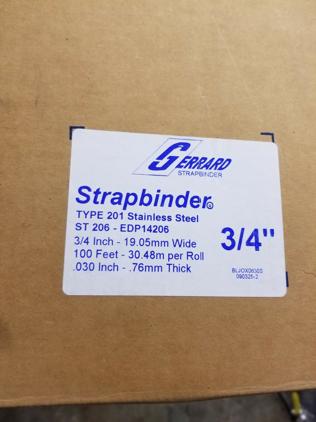 GERRARD Strapbinder Band 3/4" Type 201 Stainless Steel ST206